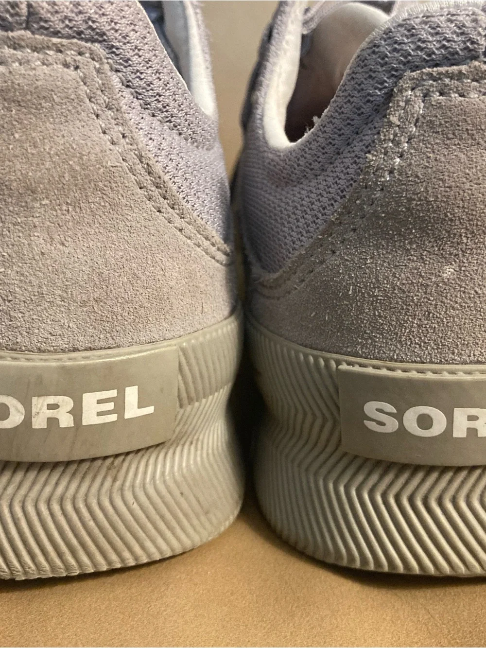 Sorel Taupe Knit Casual Lace-Up Sneakers